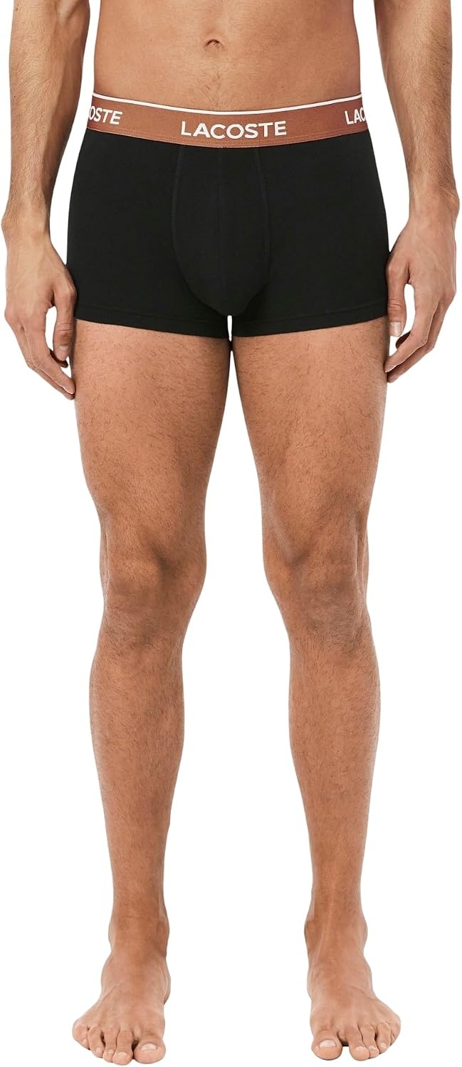 image:imageLacoste Mens Cotton Stretch Essentials Trunks 5packBlackMiamiLionnePecan