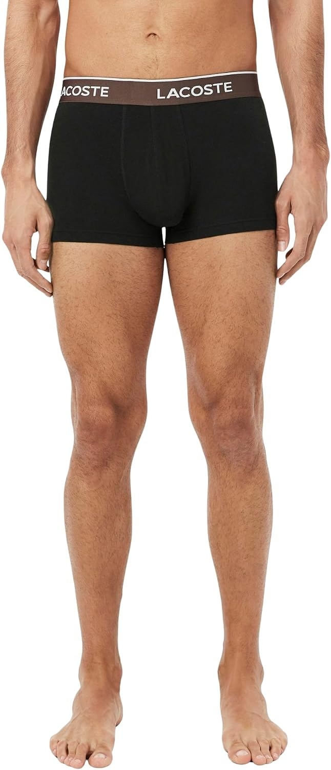 image:imageLacoste Mens Cotton Stretch Essentials Trunks 5packBlackMiamiLionnePecan