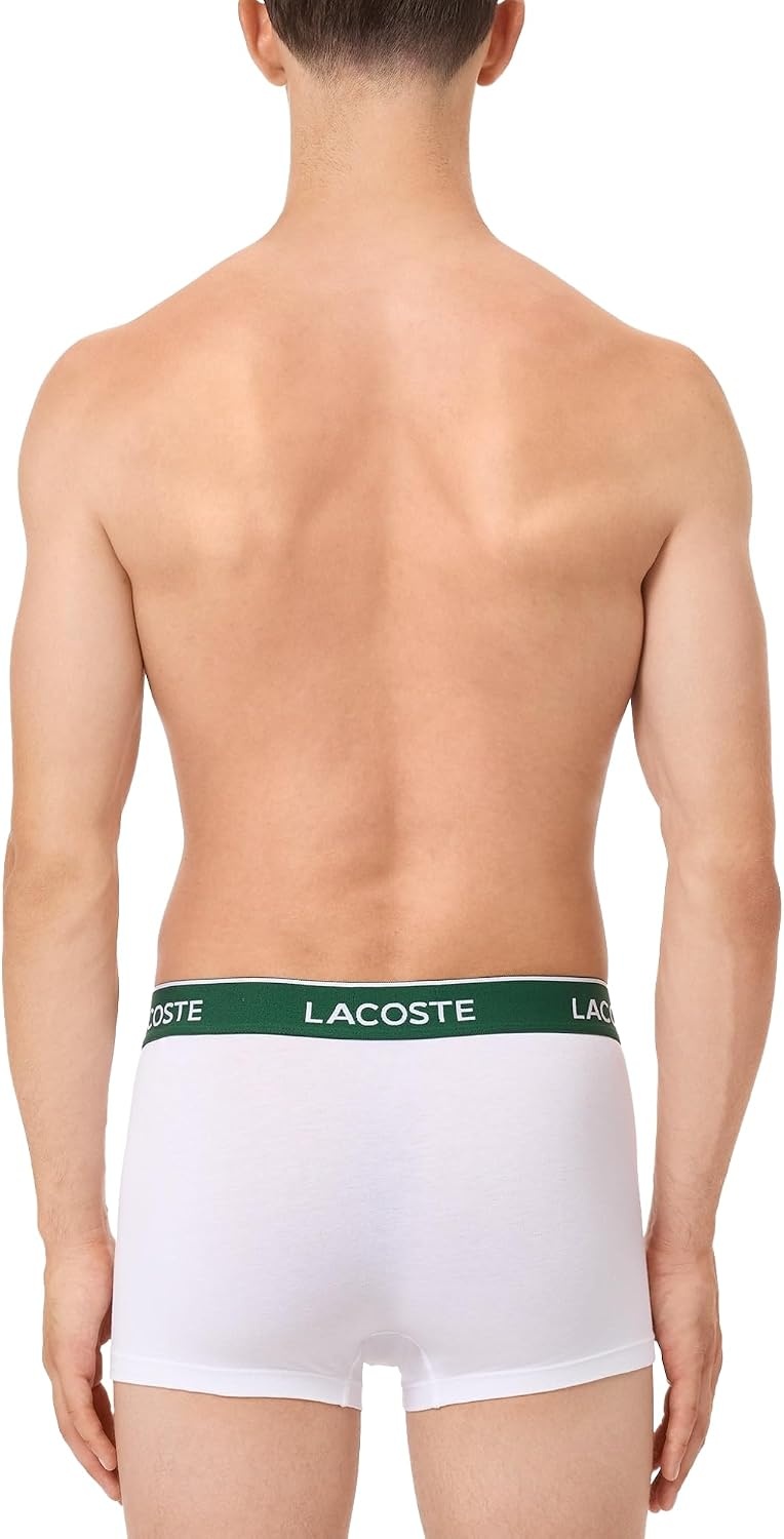 image:imageLacoste Mens Cotton Stretch Essentials Trunks 5packBlackWhiteSilver Chine