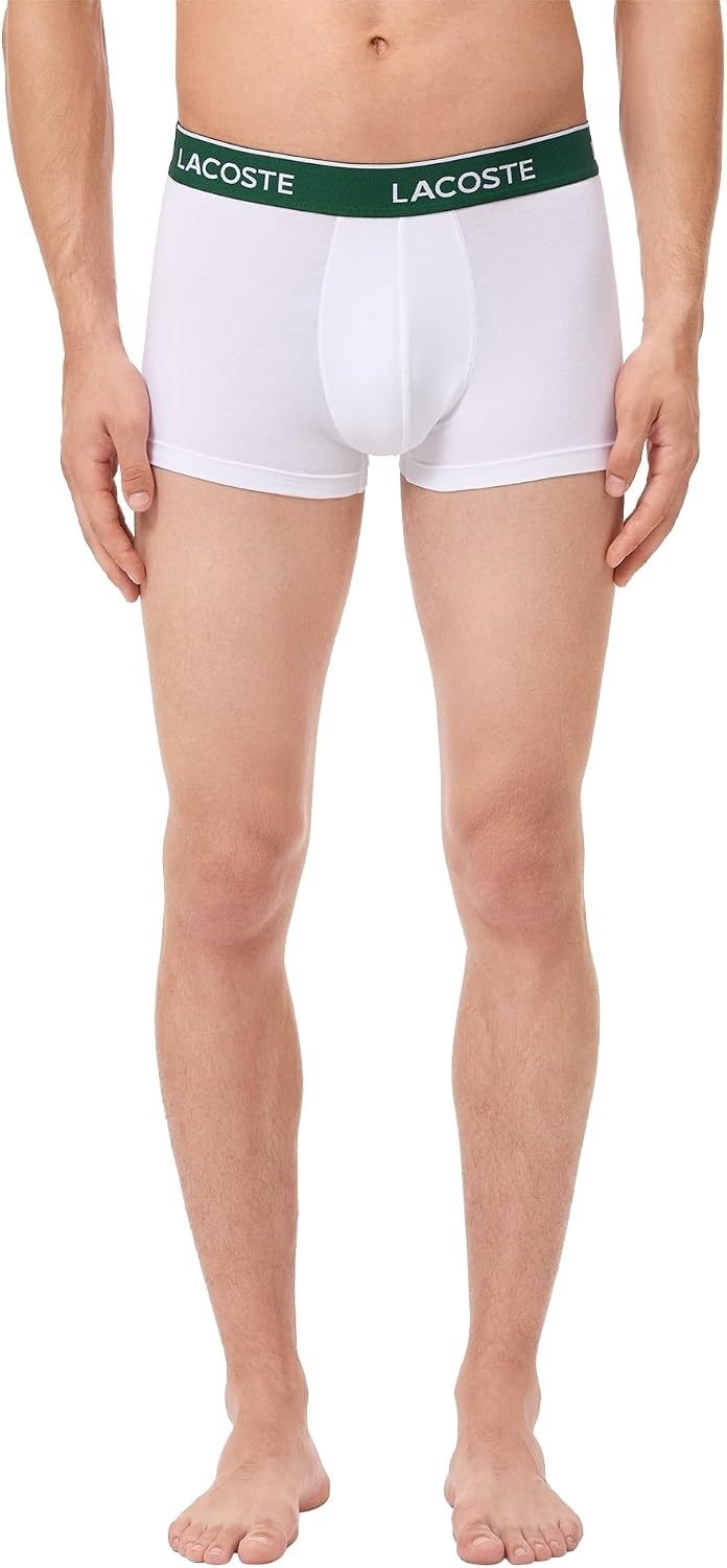 image:imageLacoste Mens Cotton Stretch Essentials Trunks 5packBlackWhiteSilver Chine