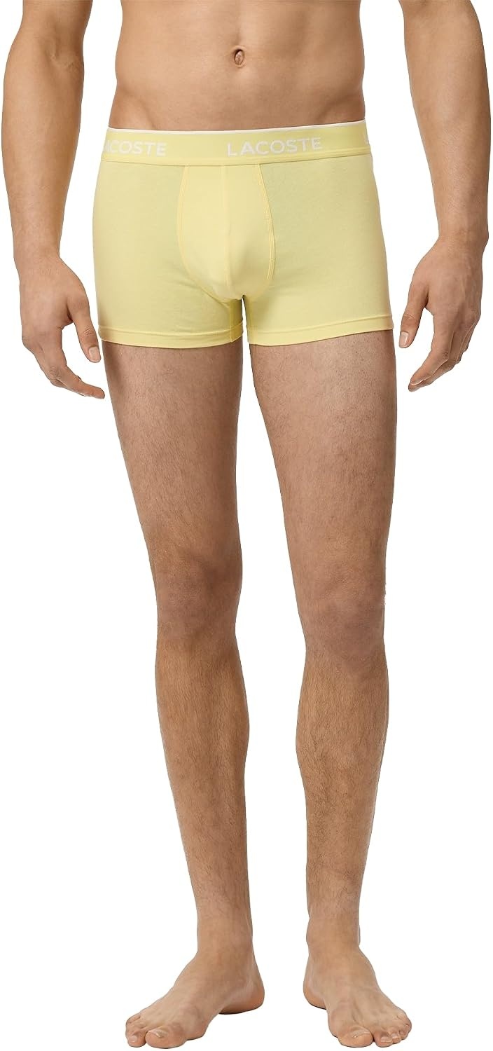 image:imageLacoste Mens Cotton Stretch Essentials Trunks 5packMiamiYellowSenchaAphylla