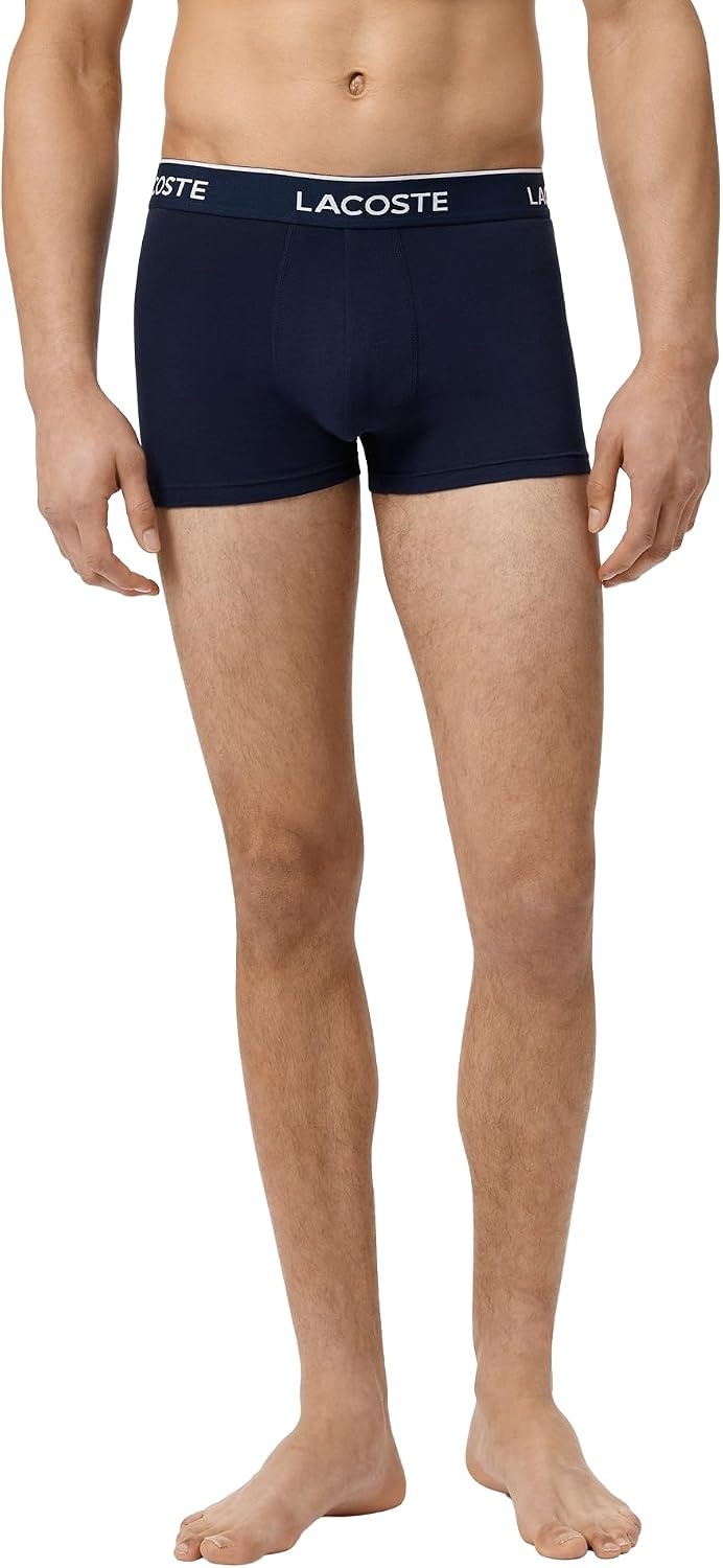 image:imageLacoste Mens Cotton Stretch Essentials Trunks 5packNavy BlueTurquin BluePhoenix Blue
