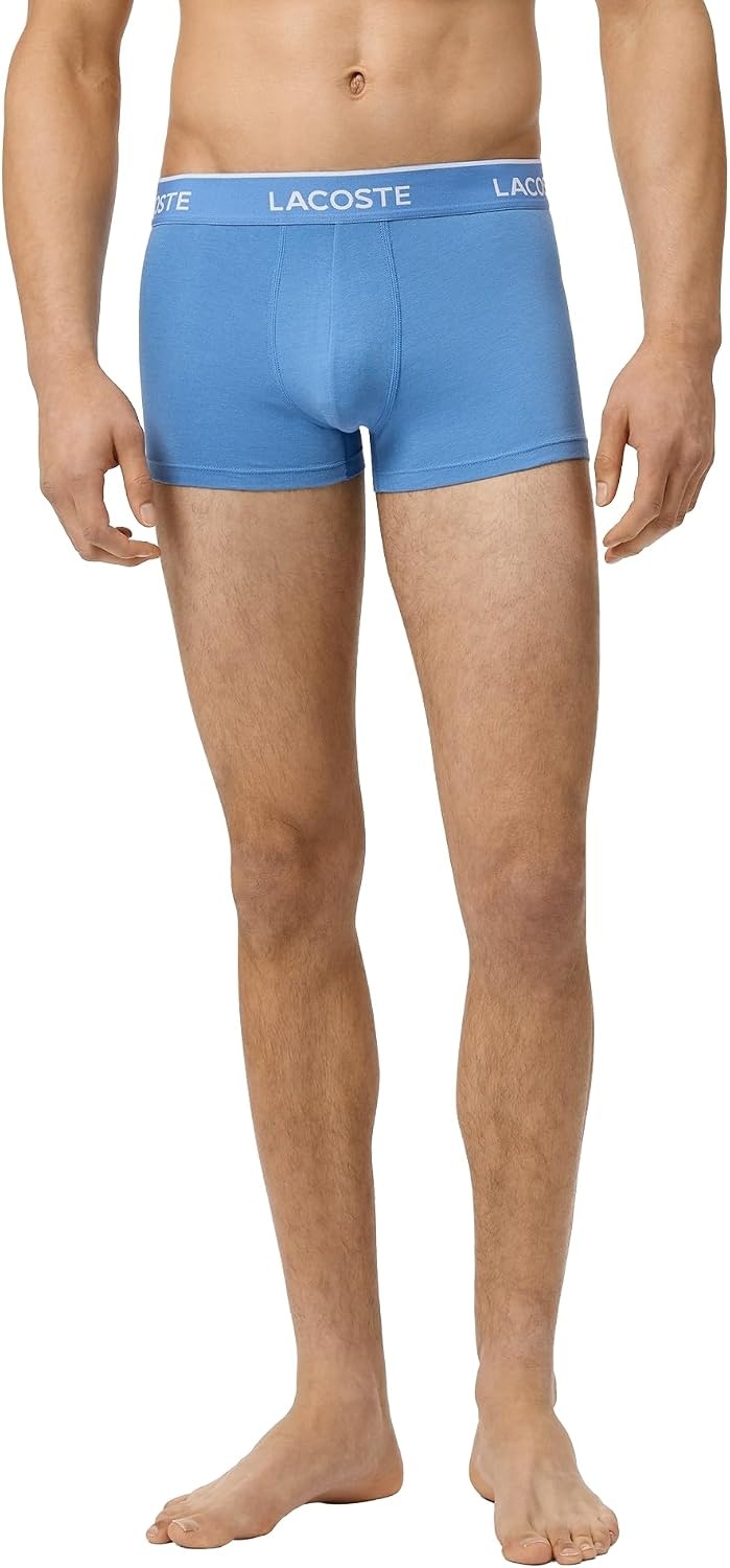 image:imageLacoste Mens Cotton Stretch Essentials Trunks 5packNavy BlueTurquin BluePhoenix Blue