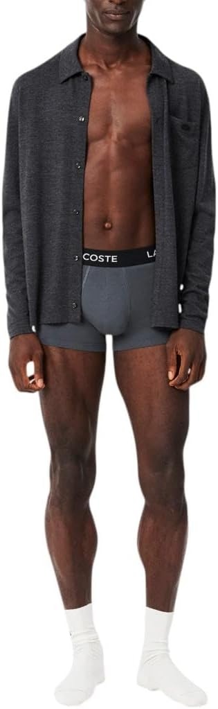 image:imageLacoste Mens Cotton Stretch Essentials Trunks 5packShadow Grey
