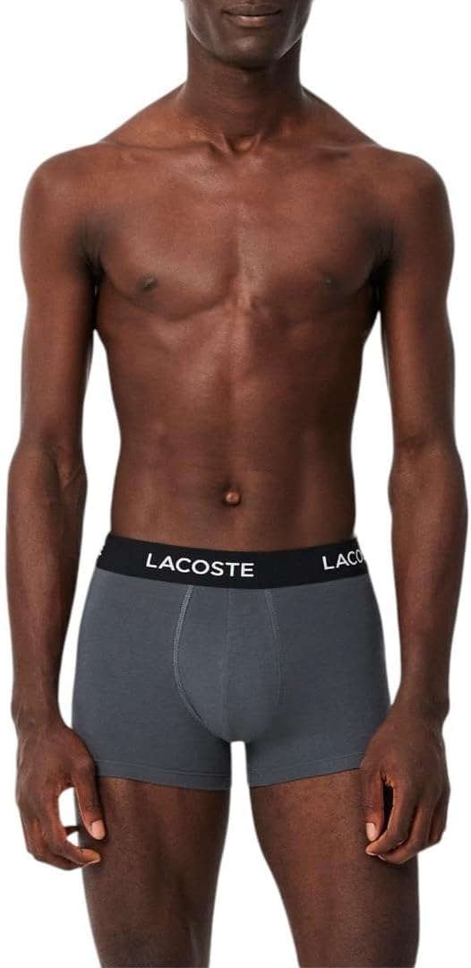 image:imageLacoste Mens Cotton Stretch Essentials Trunks 5packShadow Grey
