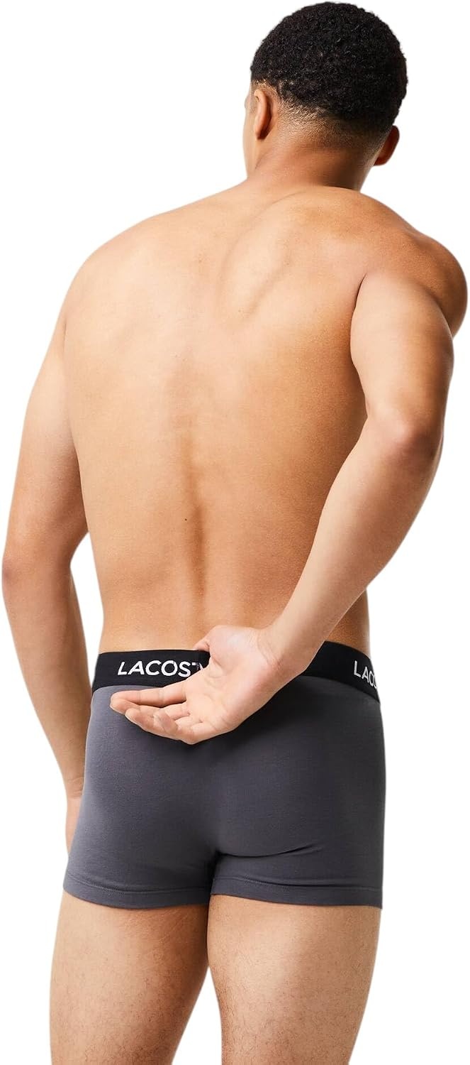 image:imageLacoste Mens Cotton Stretch Essentials Trunks 5packShadow Grey New