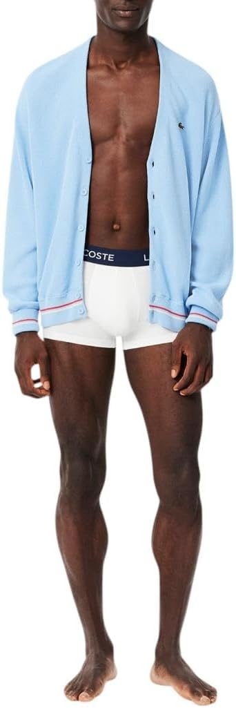 image:imageLacoste Mens Cotton Stretch Essentials Trunks 5packWhite