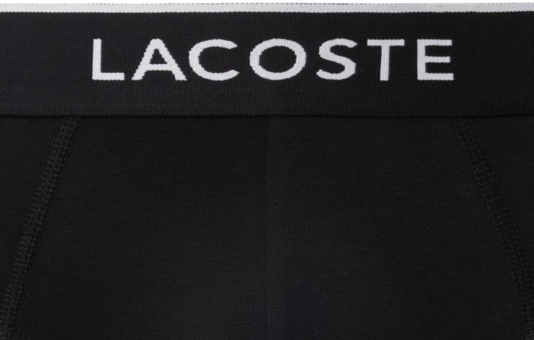 image:imageLacoste Mens Cotton Stretch Jersey Briefs 3 PackBlack With Black Waistbands New