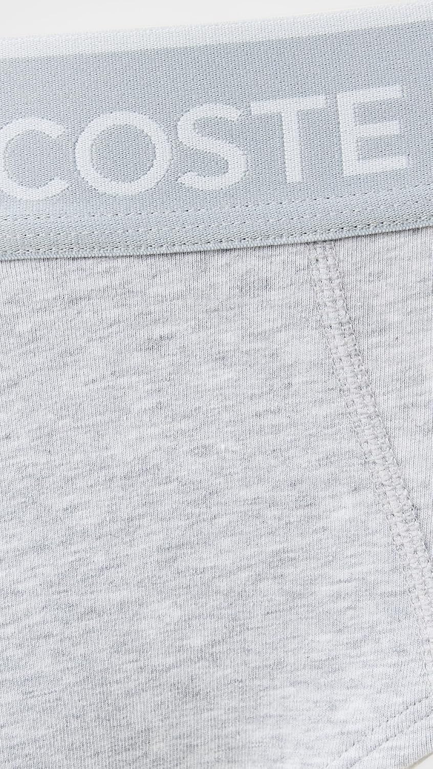 image:imageLacoste Mens Cotton Stretch Jersey Briefs 3 PackBlackWhiteDove Grey New
