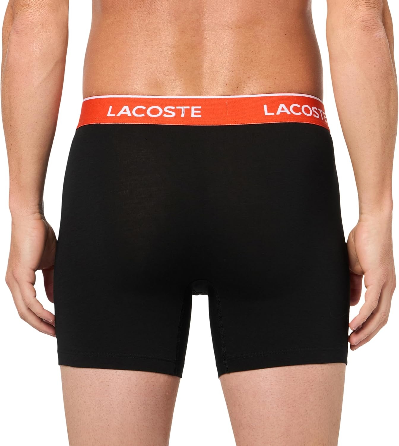 image:imageLacoste Mens Cotton Stretch Jersey Trunks 3 PackBlackDesinvotteFlamingoDelphiniumOliveSesame
