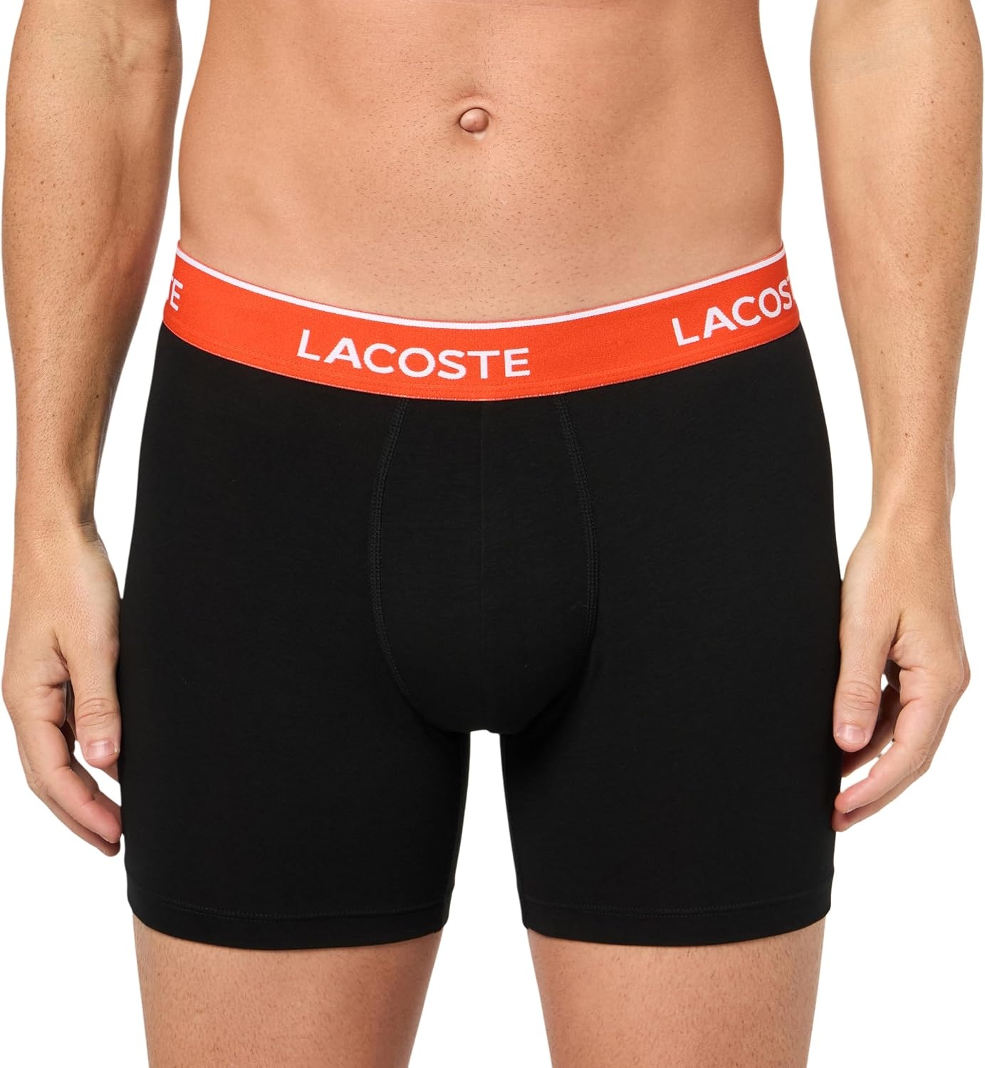 image:imageLacoste Mens Cotton Stretch Jersey Trunks 3 PackBlackDesinvotteFlamingoDelphiniumOliveSesame