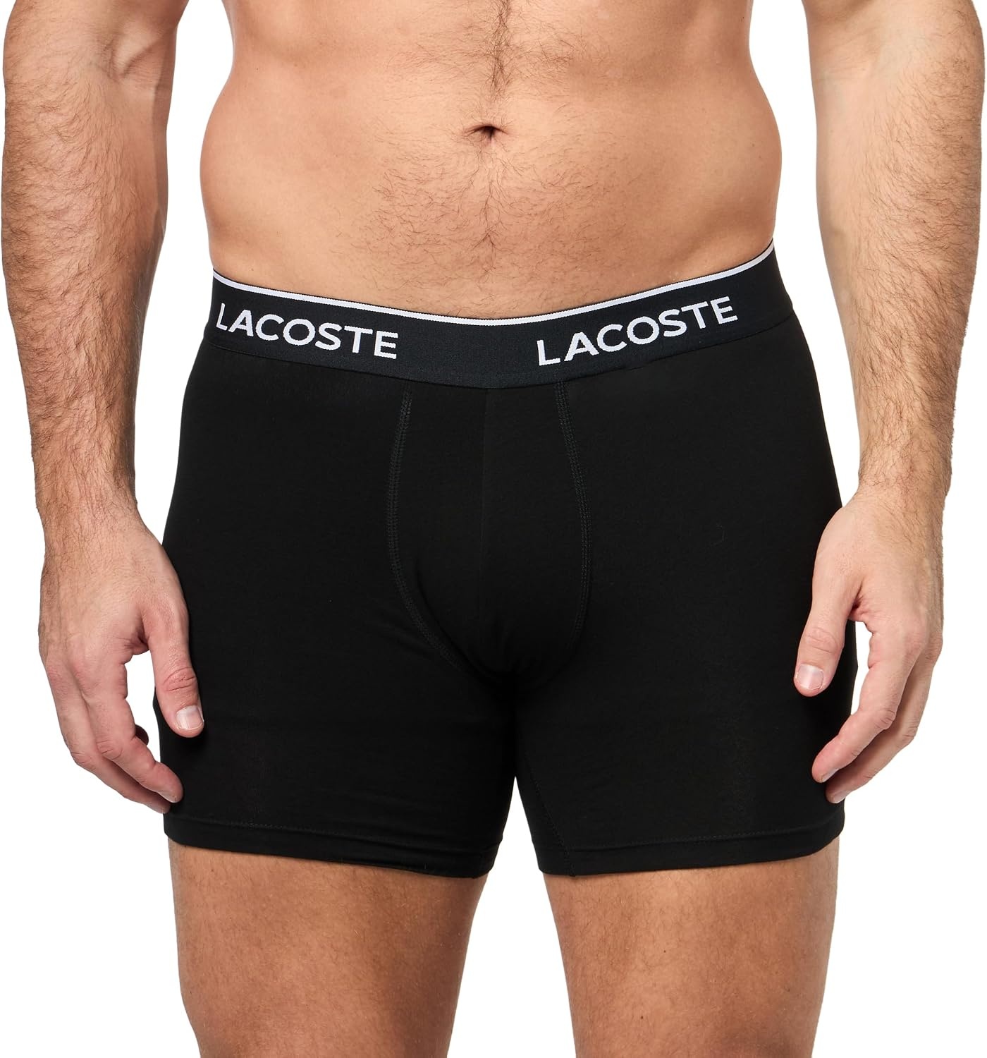 image:imageLacoste Mens Cotton Stretch Jersey Trunks 3 PackBlackGraphiteGreenKingdomNavy Blue