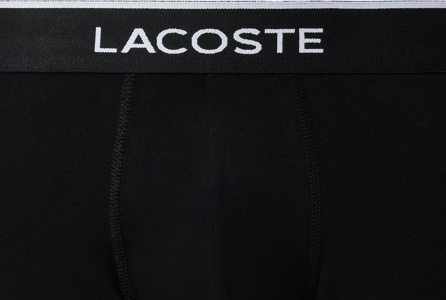 image:imageLacoste Mens Cotton Stretch Jersey Trunks 3 PackBlackWhiteCaptain Green