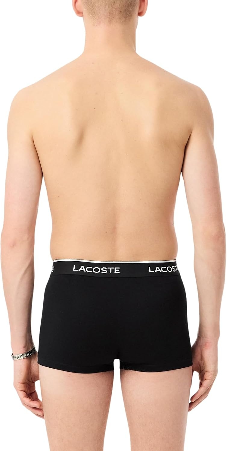 image:imageLacoste Mens Cotton Stretch Jersey Trunks 3 PackBlackWhiteCaptain Green