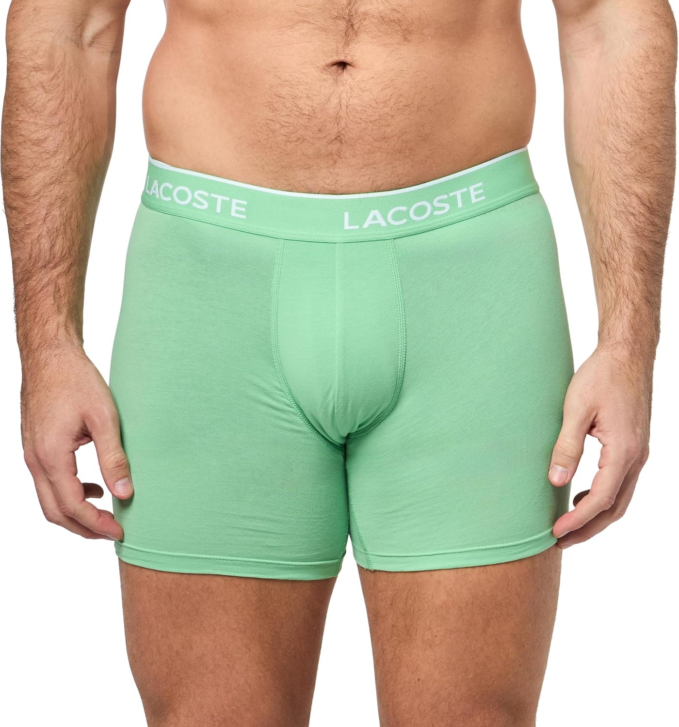 image:imageLacoste Mens Cotton Stretch Jersey Trunks 3 PackOverviewLiamoneYellowCoralineFlamingo