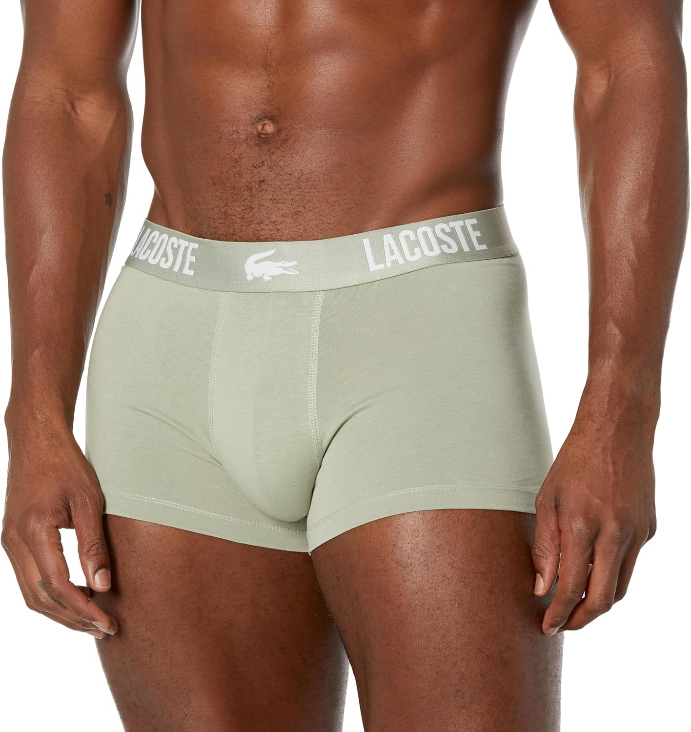 image:imageLacoste Mens Cotton Stretch Lacoste Croc Trunks 3PackLight KhakiBlue NightArctic Blue