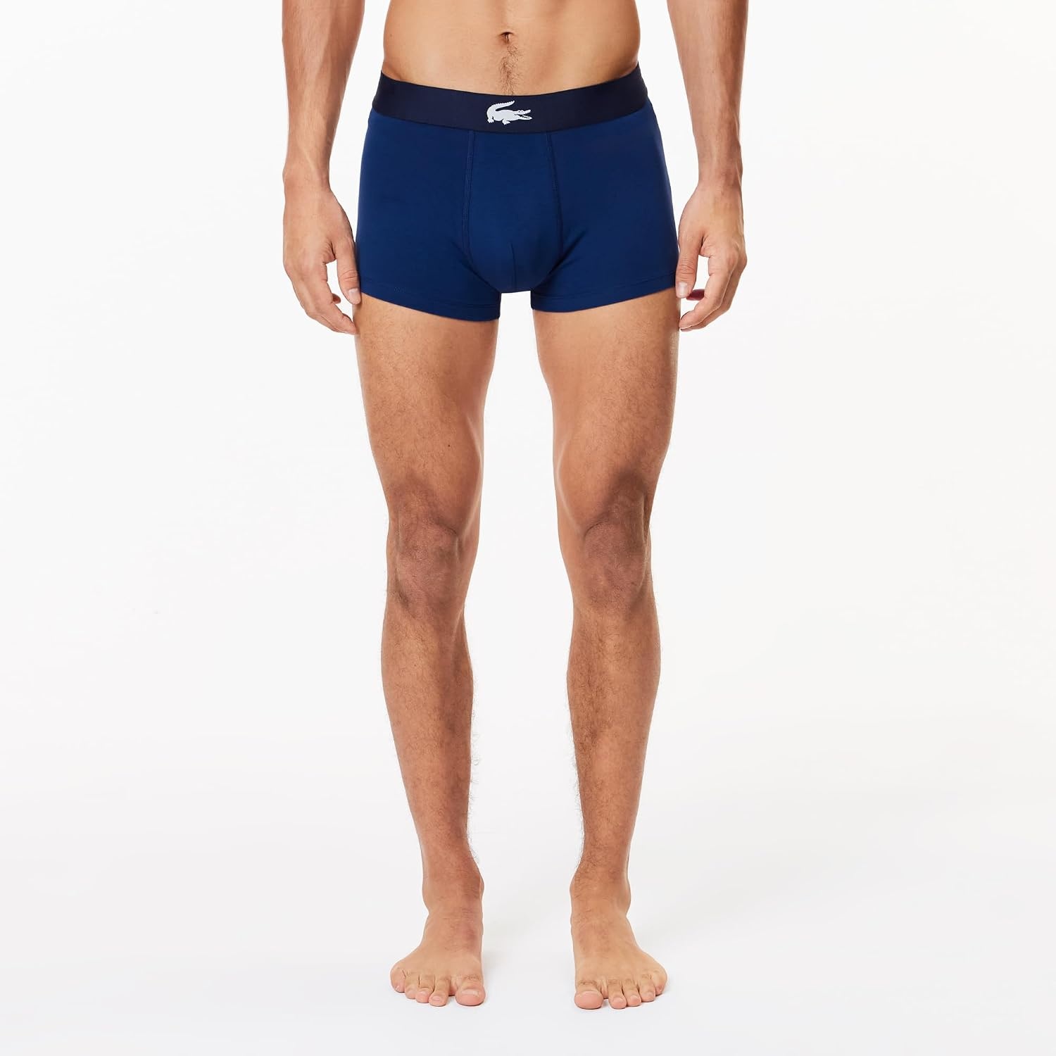 image:imageLacoste Mens Cotton Stretch Lacoste Diagonal Print Trunks 3packNavy BlueSilverCharcoal