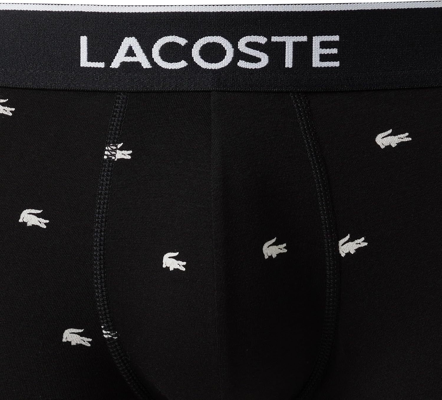 image:imageLacoste Mens Cotton Stretch Mini Croc Print Boxer Briefs 3packBlack