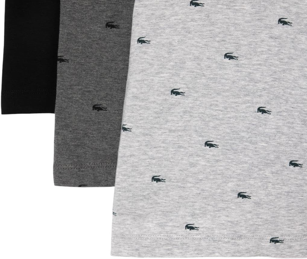 image:imageLacoste Mens Cotton Stretch Mini Croc Print Boxer Briefs 3packBlackMidnight SmokeDove Grey