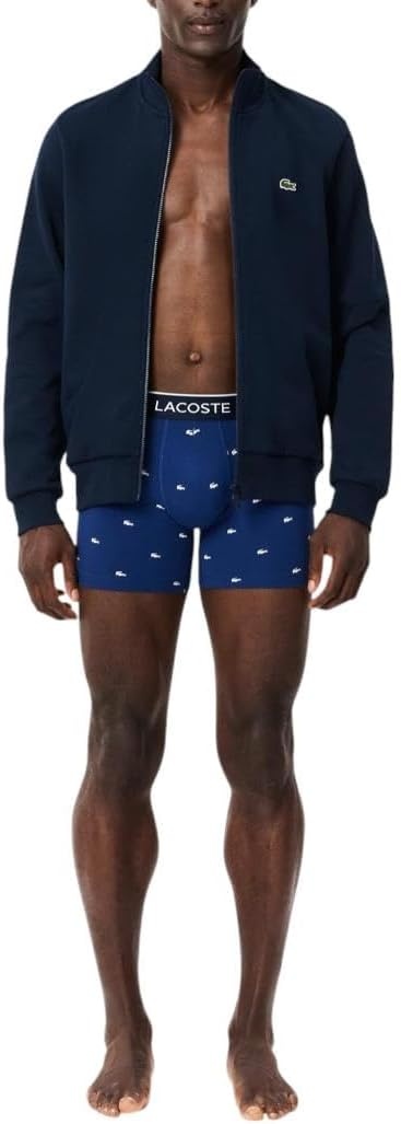 image:imageLacoste Mens Cotton Stretch Mini Croc Print Boxer Briefs 3packDeep OceanDove GreyRed