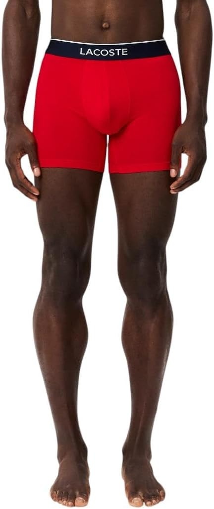 image:imageLacoste Mens Cotton Stretch Mini Croc Print Boxer Briefs 3packDeep OceanDove GreyRed