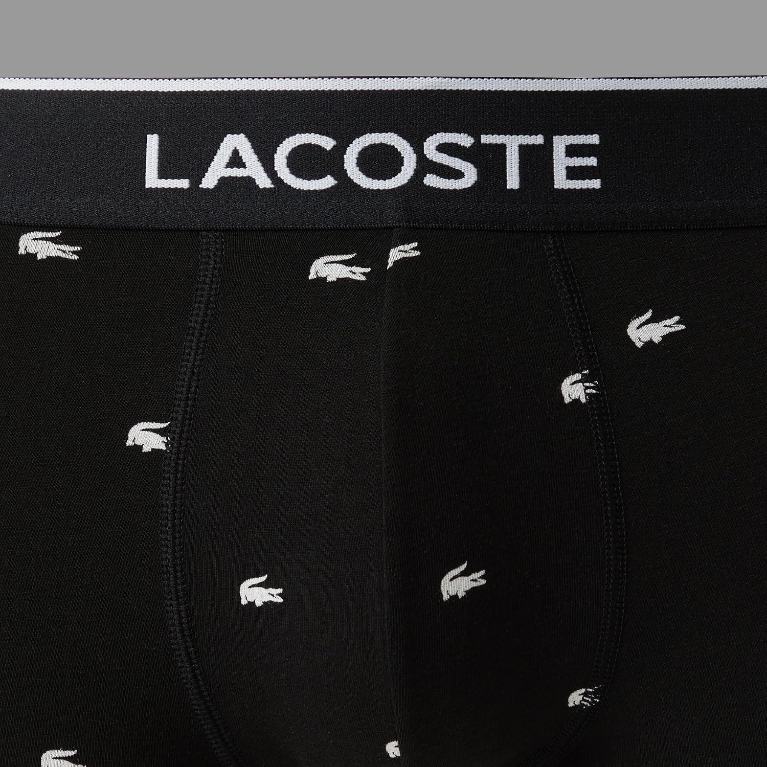 image:imageLacoste Mens Cotton Stretch Mini Croc Print Trunks 3pack Amazon ExclusivesBlack