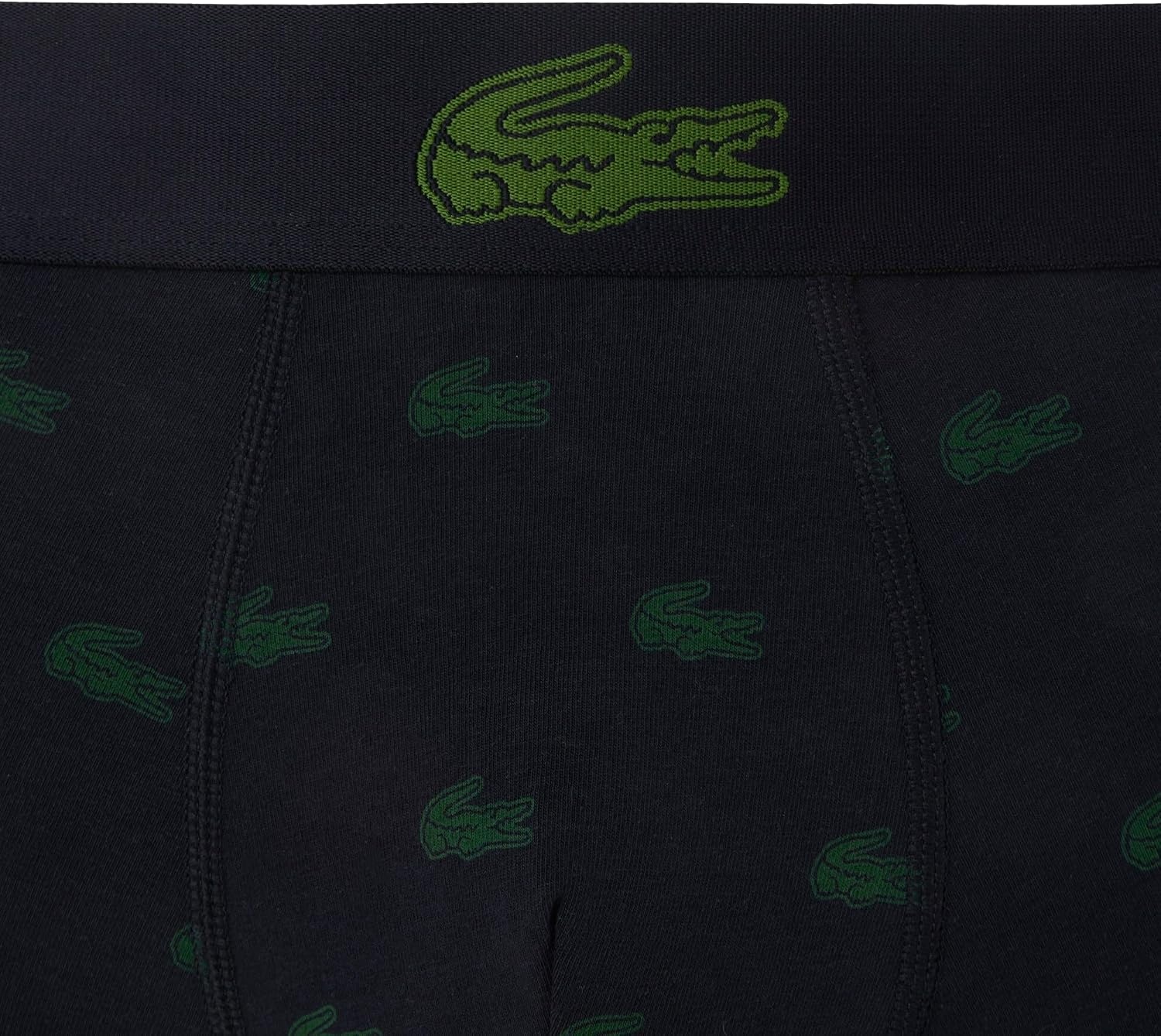 image:imageLacoste Mens Cotton Stretch Mini Croc Print Trunks 3packAbysm BlueGreenGrey