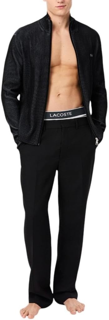 image:imageLacoste Mens Cotton Stretch Mini Croc Print Trunks 3packBlackMidnight SmokeDove Grey With Black Waistbands