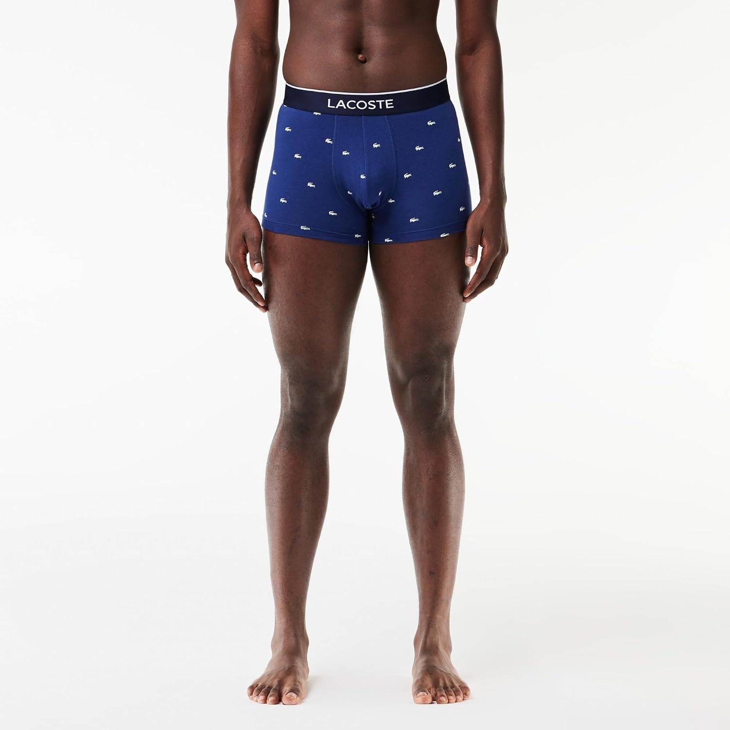 image:imageLacoste Mens Cotton Stretch Mini Croc Print Trunks 3packBlueLight BlueWhite
