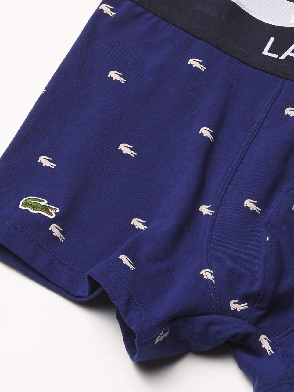 image:imageLacoste Mens Cotton Stretch Mini Croc Print Trunks 3packDeep OceanDove GreyRed