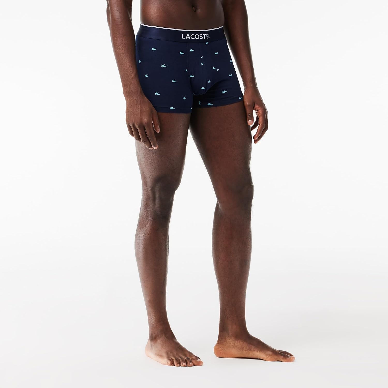 image:imageLacoste Mens Cotton Stretch Mini Croc Print Trunks 3packDove GreyNavy BlueWhite
