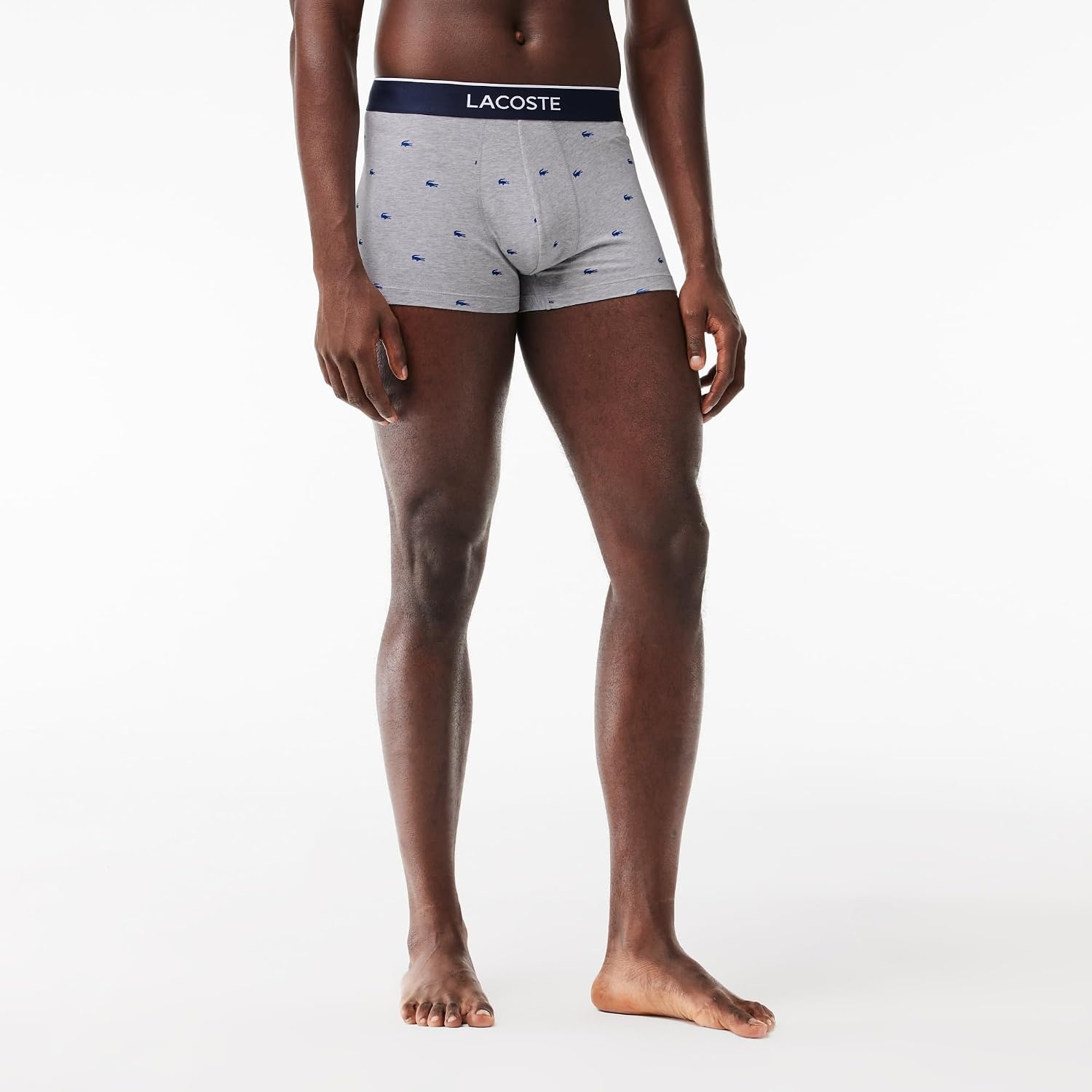 image:imageLacoste Mens Cotton Stretch Mini Croc Print Trunks 3packDove GreyNavy BlueWhite