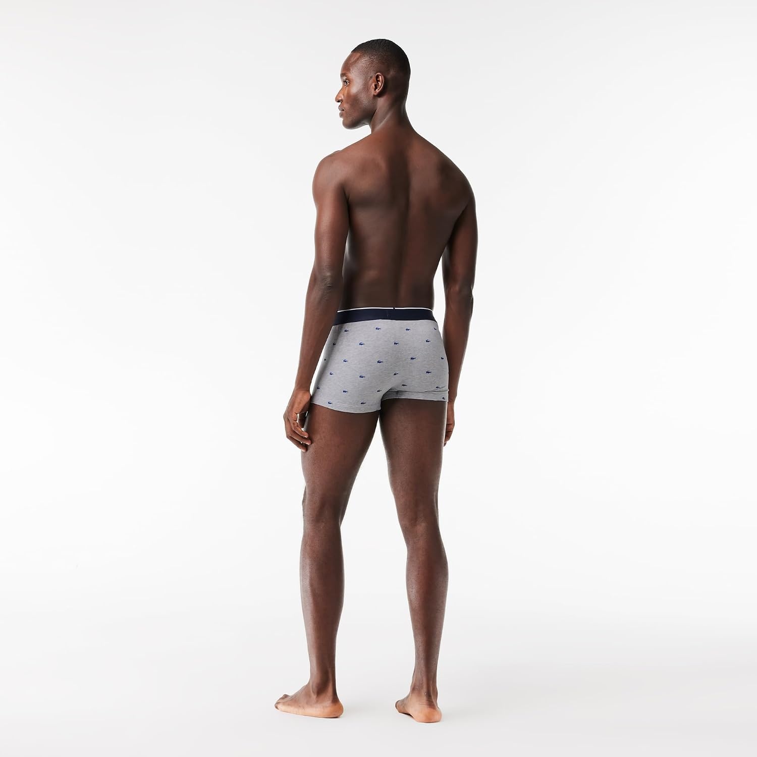 image:imageLacoste Mens Cotton Stretch Mini Croc Print Trunks 3packDove GreyNavy BlueWhite
