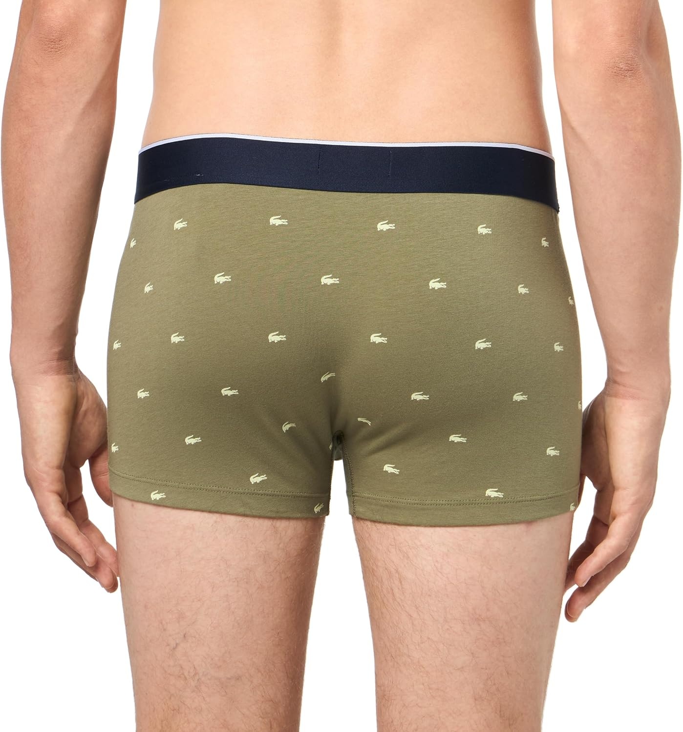 image:imageLacoste Mens Cotton Stretch Mini Croc Print Trunks 3packKhaki GreenGreyBlue New