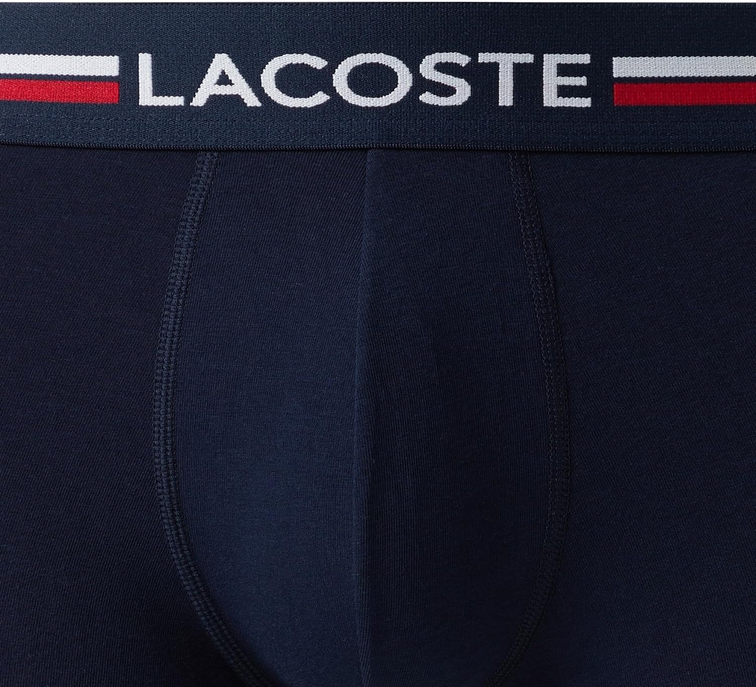 image:imageLacoste Mens Cotton Stretch Tricolor Waistband Boxer Briefs 3packNavy Blue