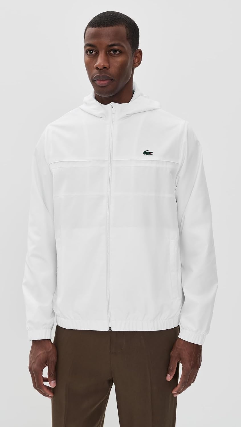 image:imageLacoste Mens Lightweight Performance Zip JacketWhiteWhiteWhite
