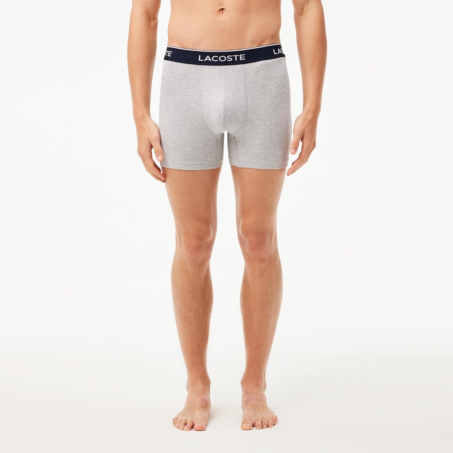 image:imageLacoste Mens Long Stretch Cotton Jersey Boxer Brief 3packAquaTranquil BlueDove Grey
