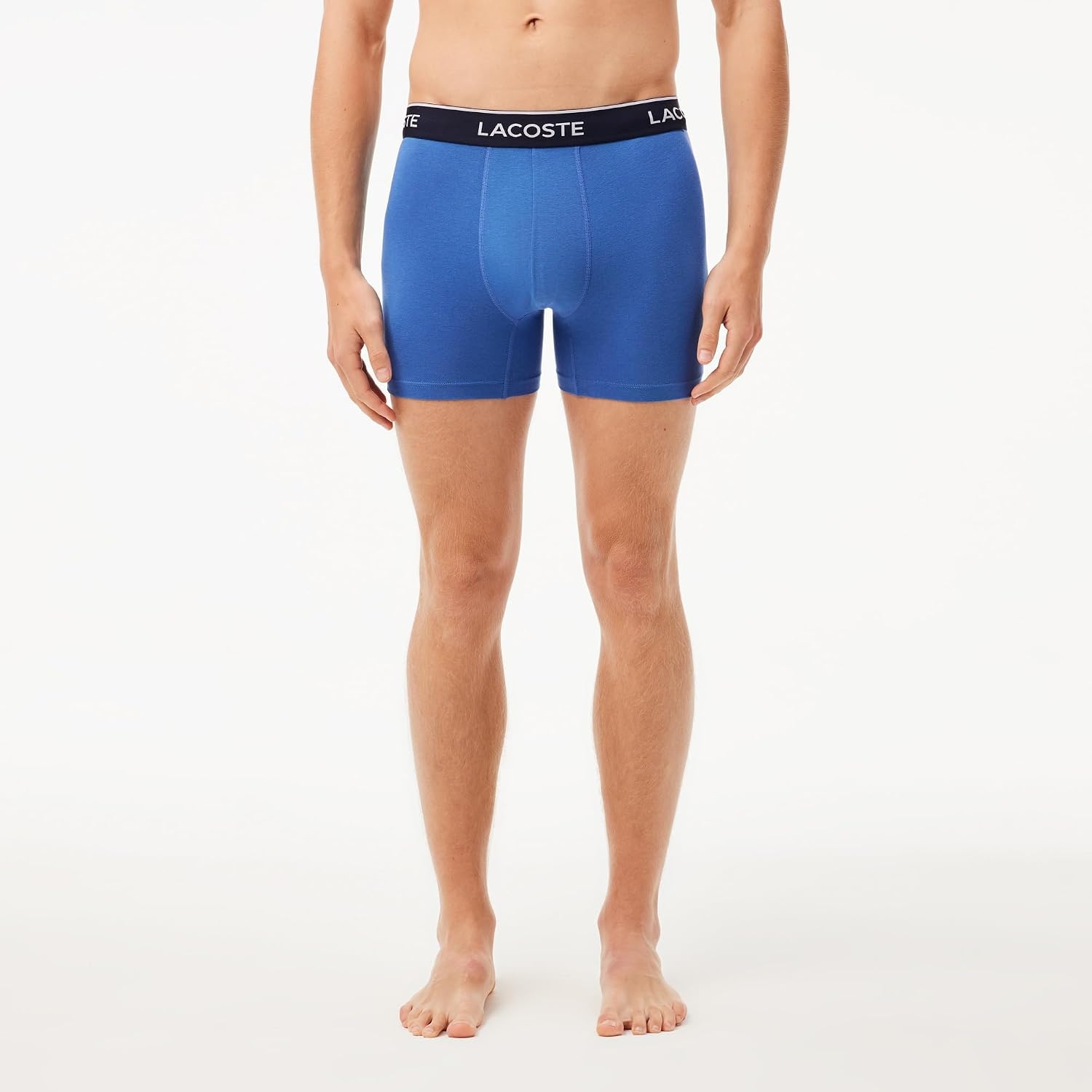 image:imageLacoste Mens Long Stretch Cotton Jersey Boxer Brief 3packAquaTranquil BlueDove Grey