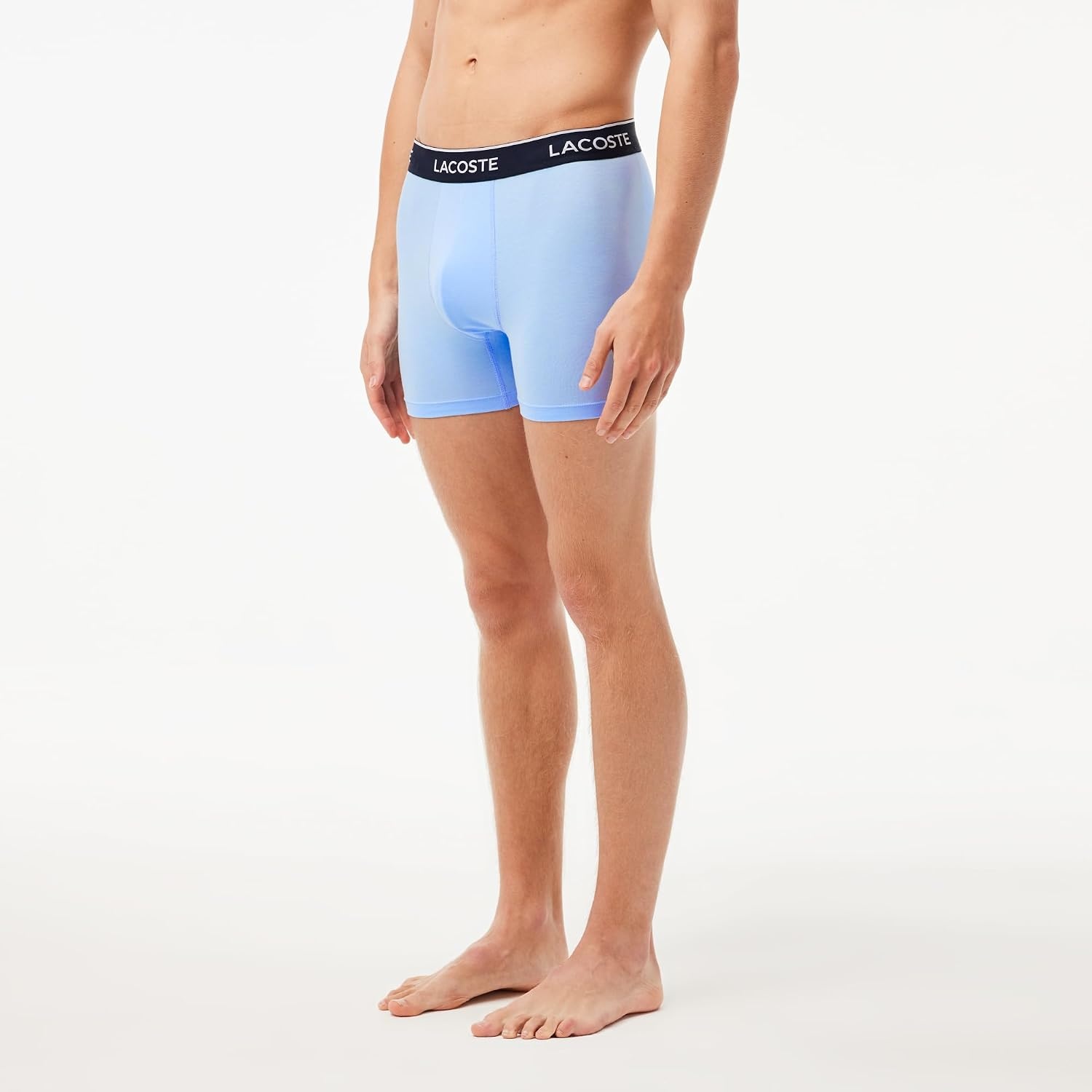 image:imageLacoste Mens Long Stretch Cotton Jersey Boxer Brief 3packAquaTranquil BlueDove Grey