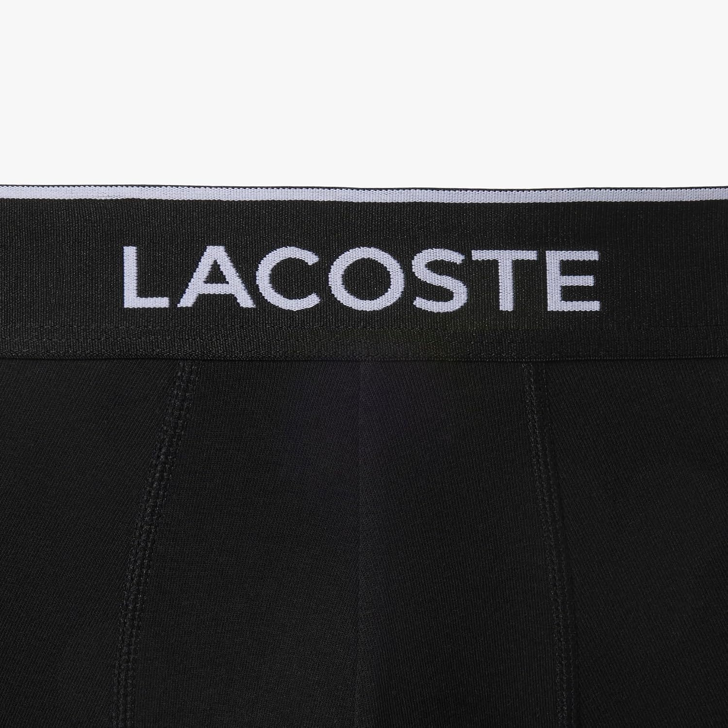 image:imageLacoste Mens Long Stretch Cotton Jersey Boxer Brief 3packBlack With Black Waistbands
