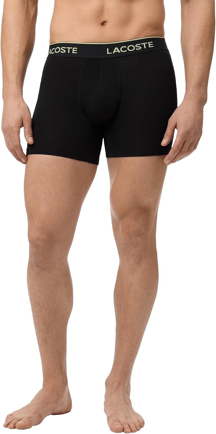 image:imageLacoste Mens Long Stretch Cotton Jersey Boxer Brief 3packBlackAlbiziaElephant Grey