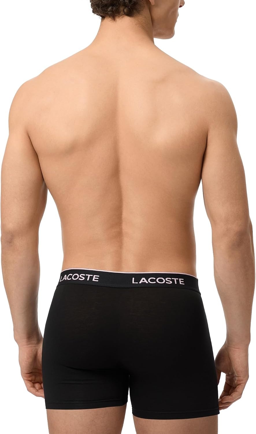 image:imageLacoste Mens Long Stretch Cotton Jersey Boxer Brief 3packBlackAlbiziaElephant Grey