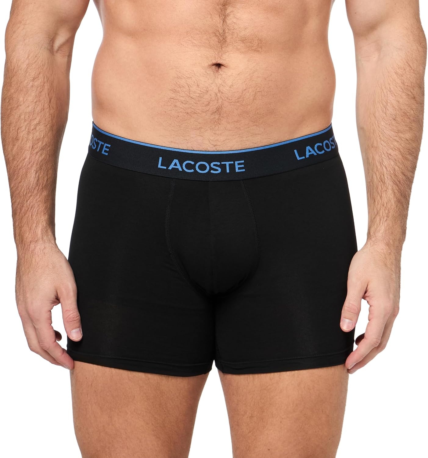 image:imageLacoste Mens Long Stretch Cotton Jersey Boxer Brief 3packBlackVaporousOliveSesame