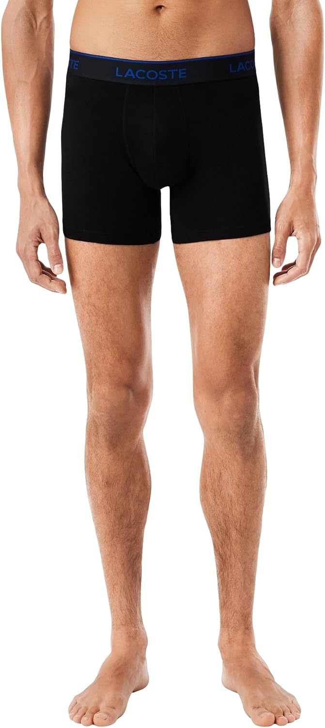 image:imageLacoste Mens Long Stretch Cotton Jersey Boxer Brief 3packBlackWhiteCaptain Green
