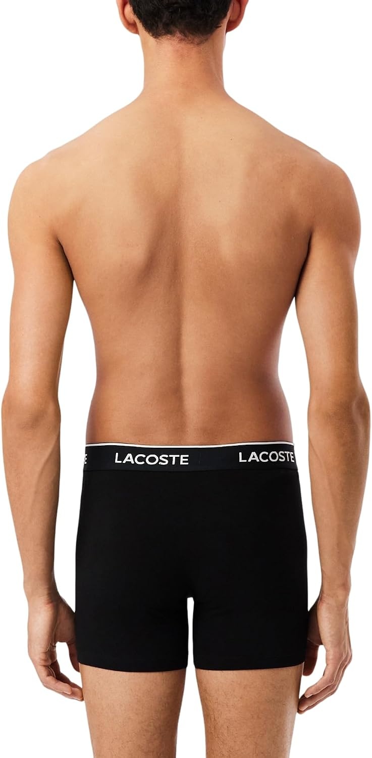 image:imageLacoste Mens Long Stretch Cotton Jersey Boxer Brief 3packBlackWhiteCaptain Green