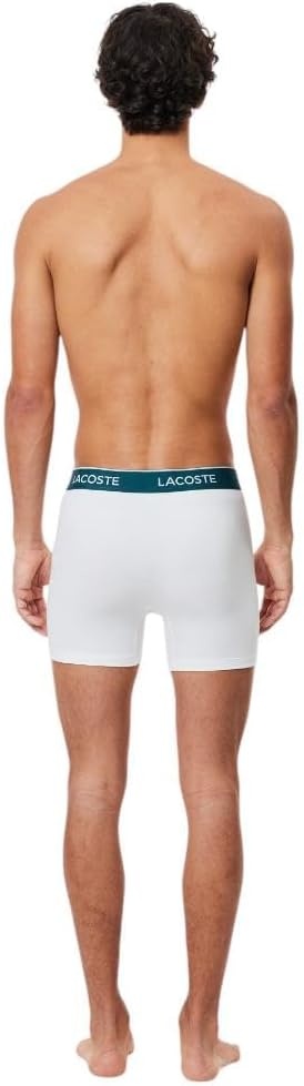 image:imageLacoste Mens Long Stretch Cotton Jersey Boxer Brief 3packBlackWhiteDove Grey