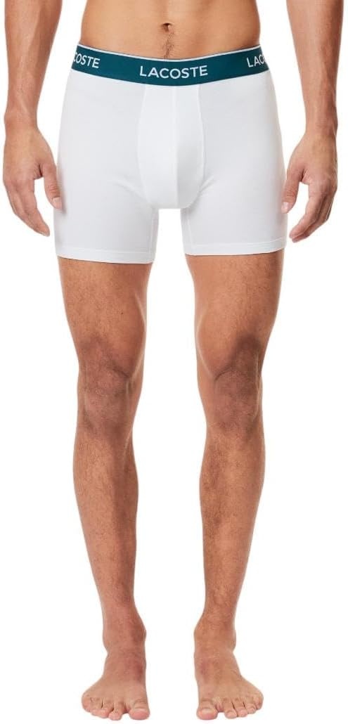 image:imageLacoste Mens Long Stretch Cotton Jersey Boxer Brief 3packBlackWhiteDove Grey
