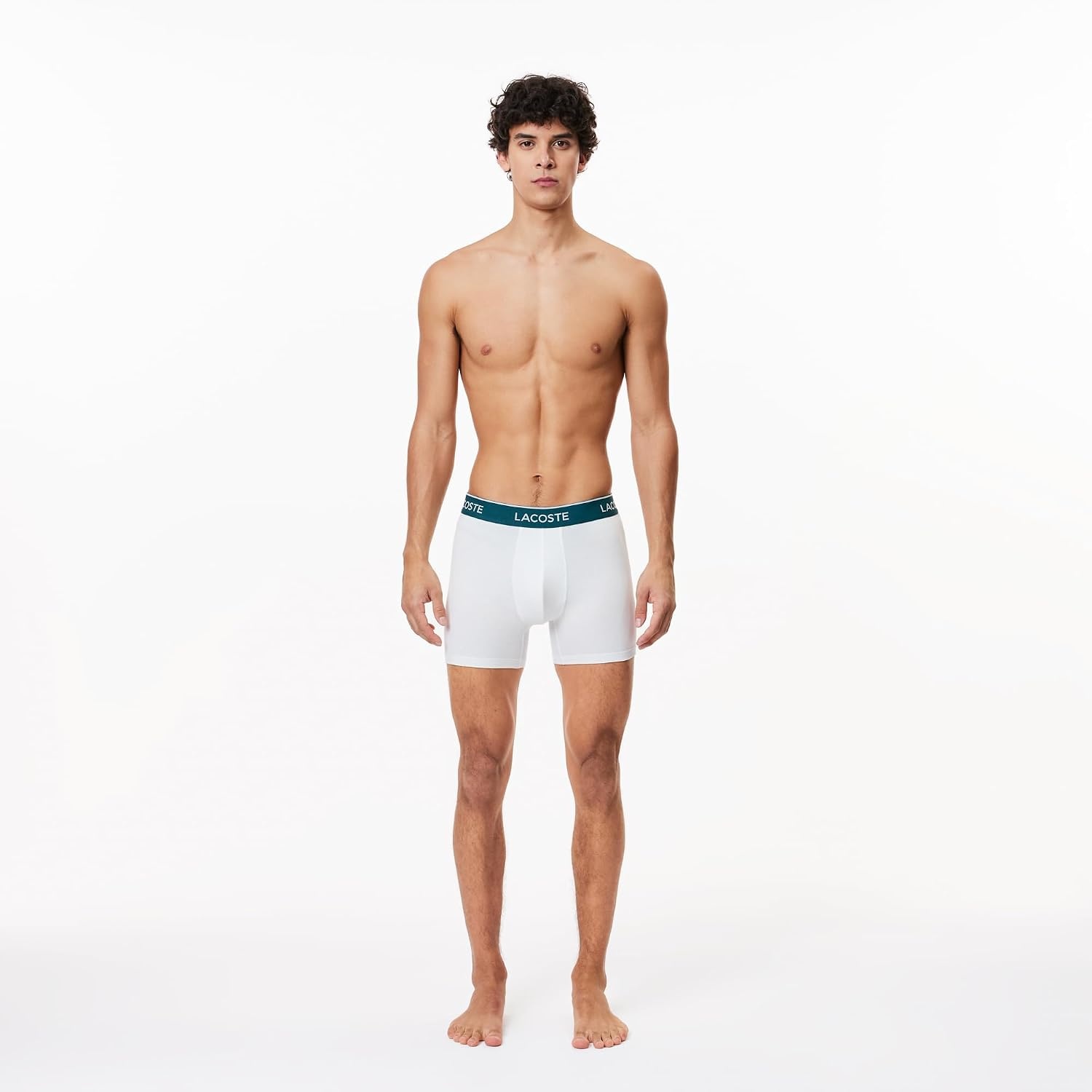 image:imageLacoste Mens Long Stretch Cotton Jersey Boxer Brief 3packBlackWhiteDove Grey New