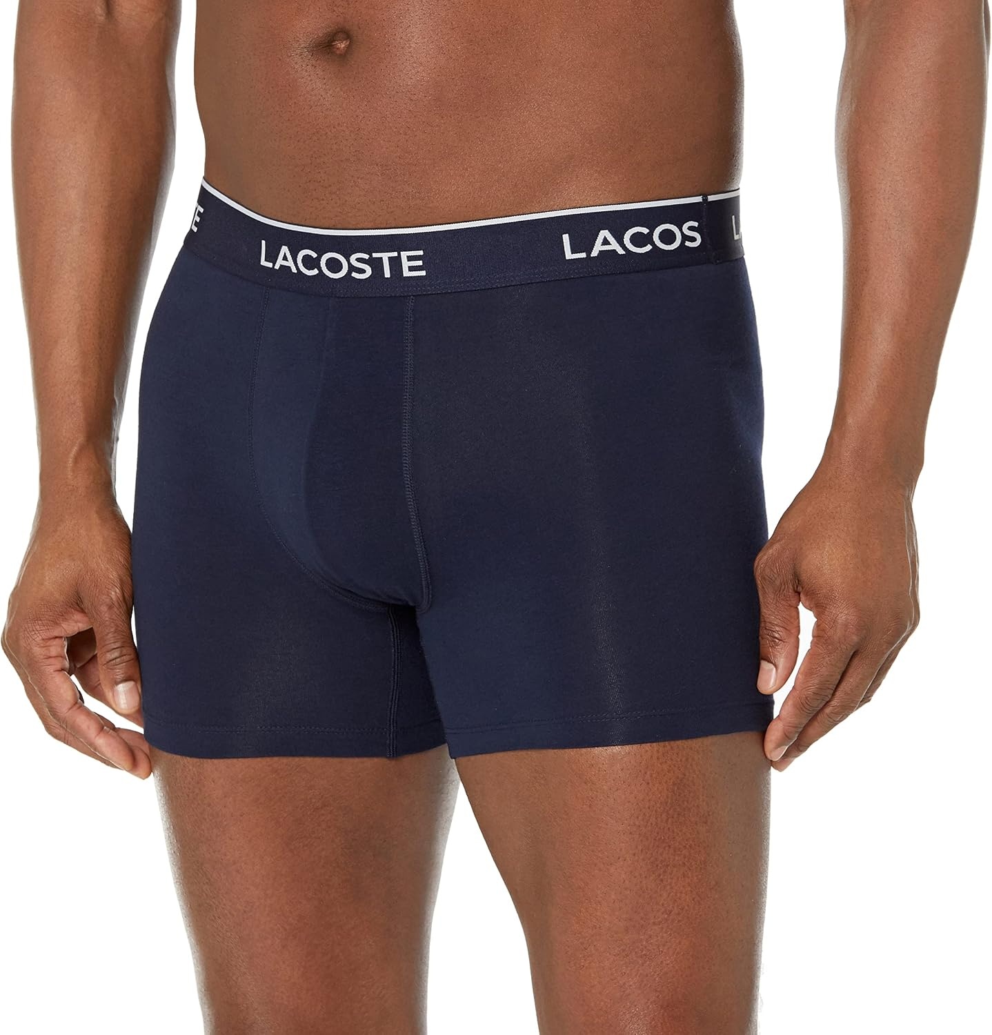 image:imageLacoste Mens Long Stretch Cotton Jersey Boxer Brief 3packLavenderNavy BlueDove Grey