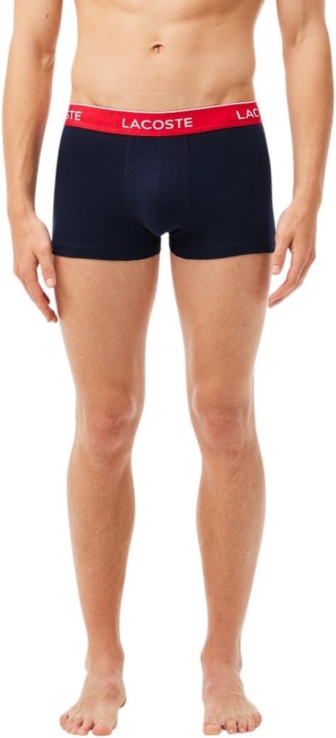 image:imageLacoste Mens Long Stretch Cotton Jersey Boxer Brief 3packNavy BlueGreenRedNavy